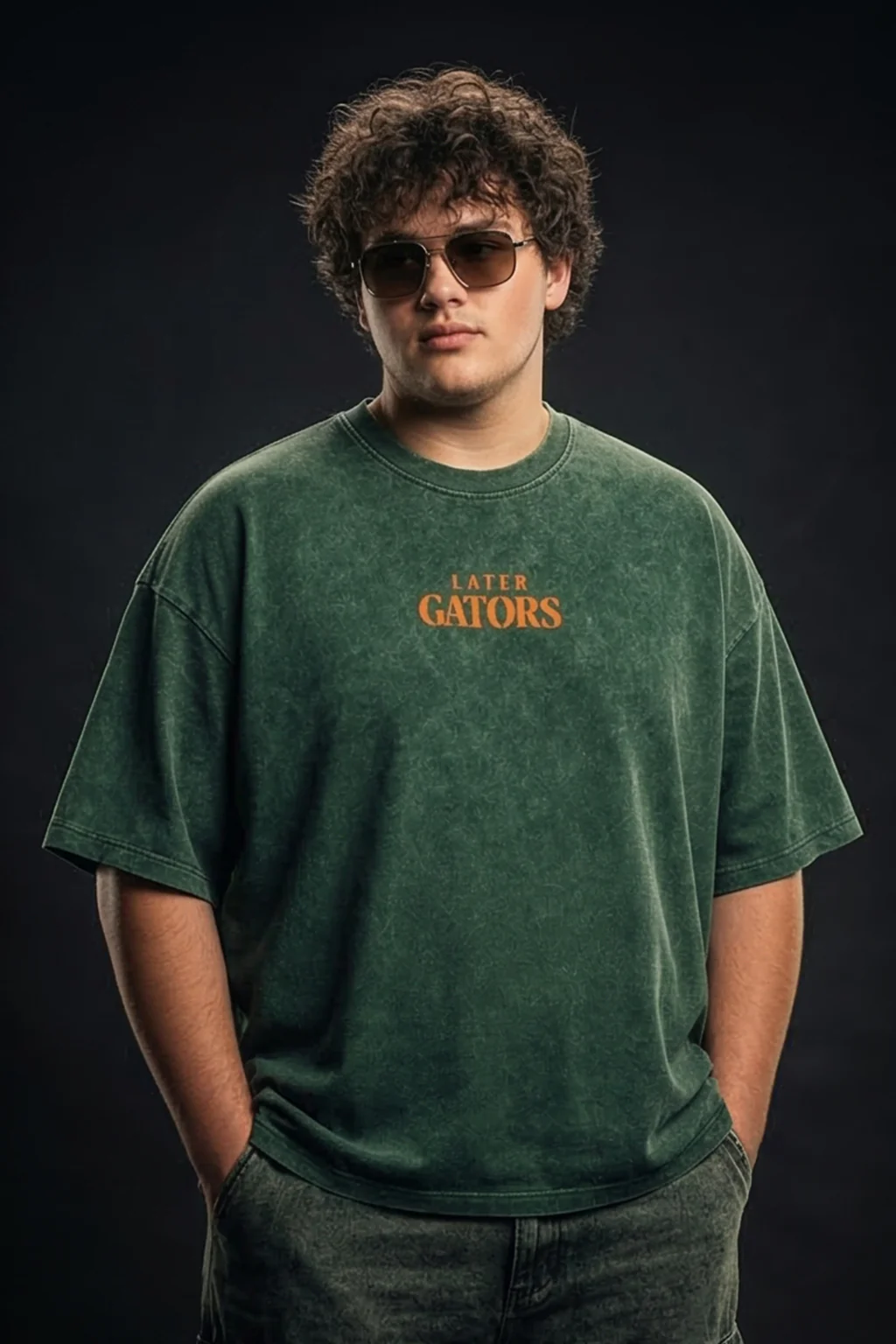 Gators Green Plus Size Acidwash Printed Exclusive T-Shirt - Image 4