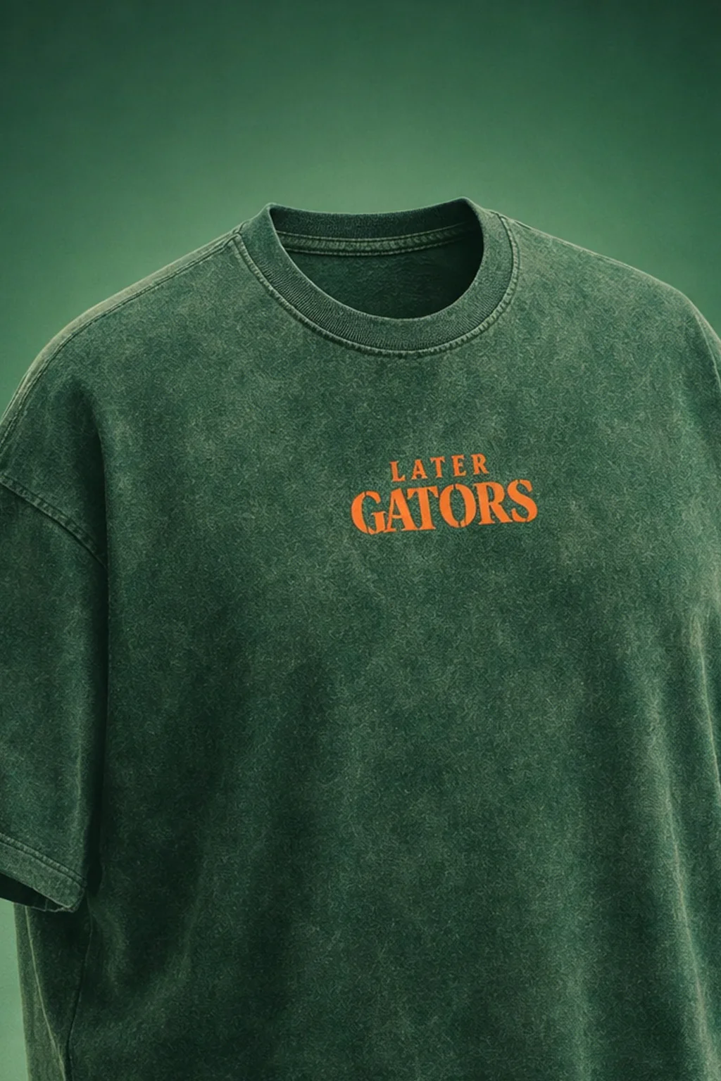 Gators Green Plus Size Acidwash Printed Exclusive T-Shirt - Image 5