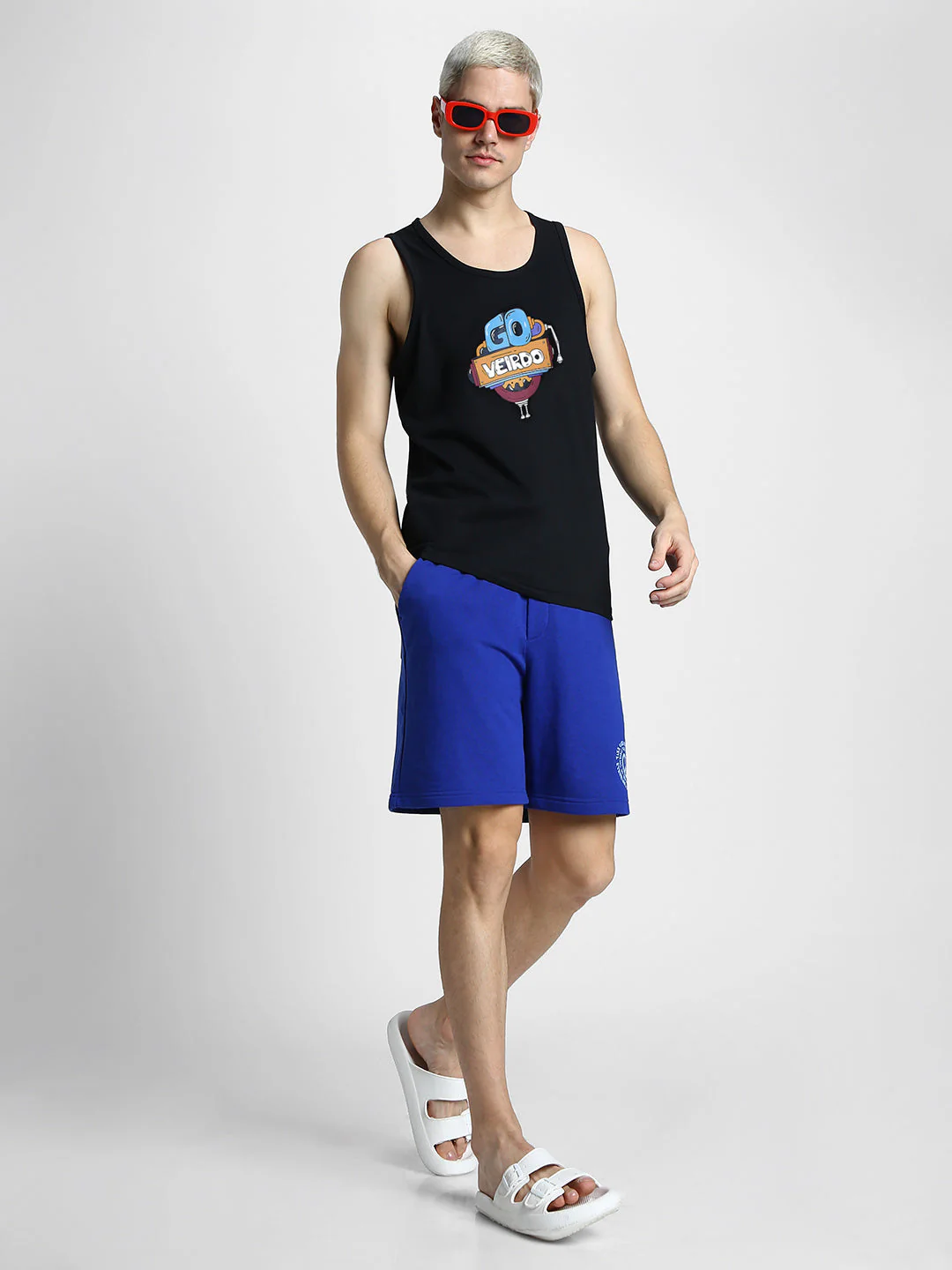 Go Veirdo Black Printed Gym Vest - Image 5