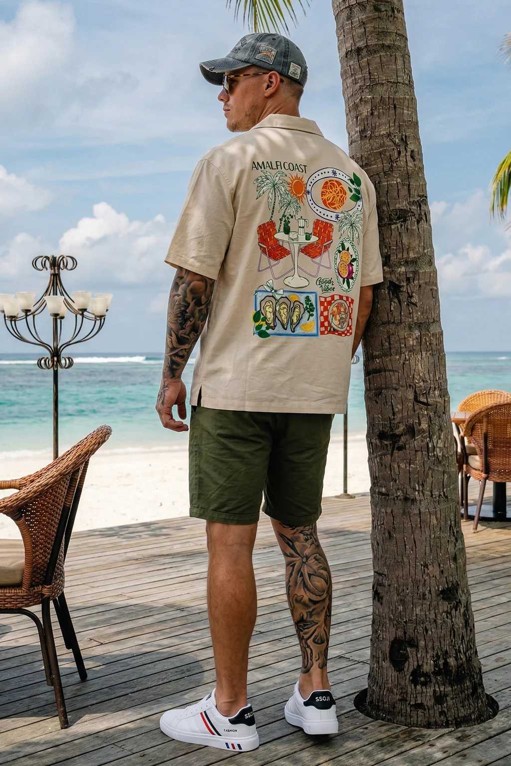 Good Vibes Swanwhite Oversized Printed Exclusive Shirt - Image 6