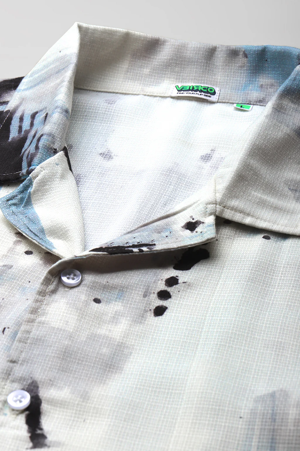 Green Camp Collar Printed Oversized Exclusive Shirt - Image 3