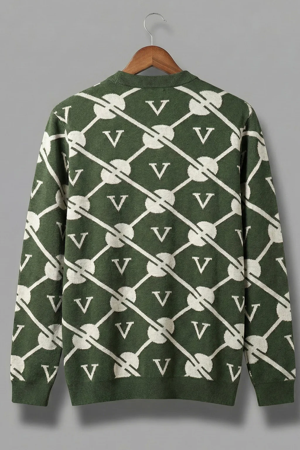 Green Jacquard Printed Regular FIt Sweatshirt - Image 3