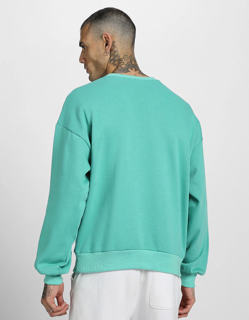 Green Oversized Plain Sweatshirt - Image 5