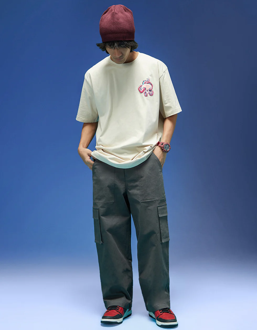 Grey Flap Pocket Woven Exclusive Cargo Pant - Image 3