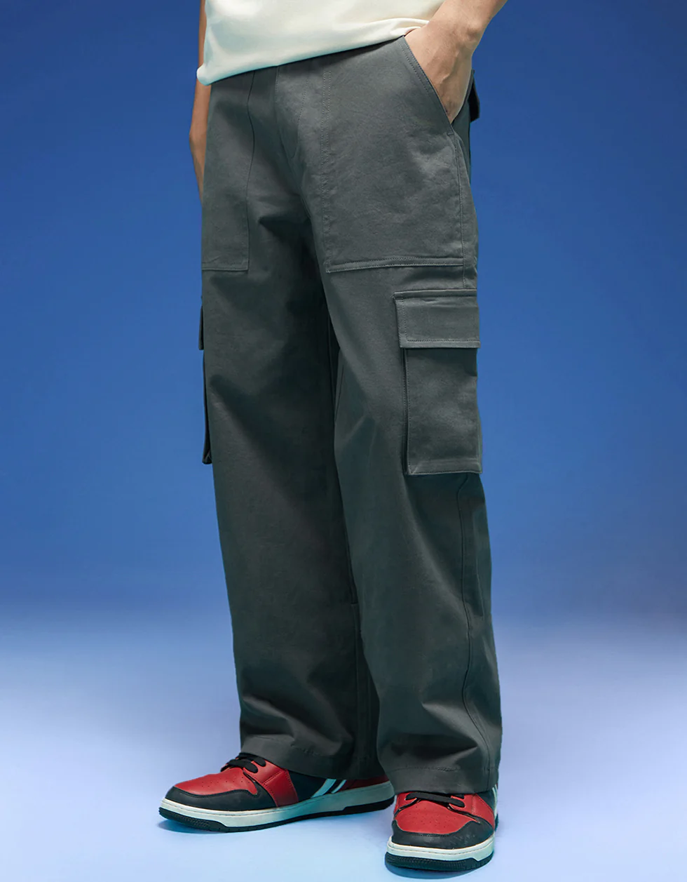 Grey Flap Pocket Woven Exclusive Cargo Pant - Image 6