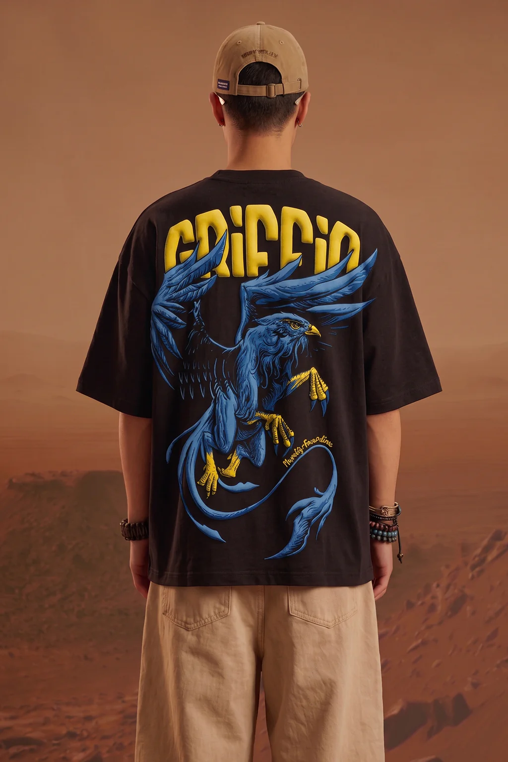 Griffin Black 3D Puff Print Exclusive T-shirt Supreme Edition