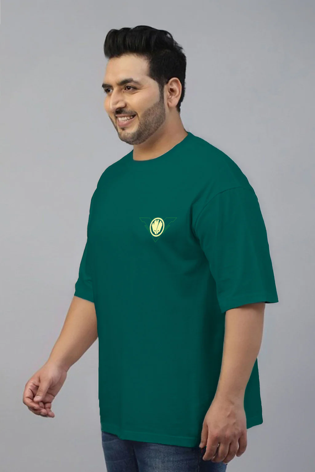 Groot Green Graphic Printed Plus Size T-shirt - Image 3