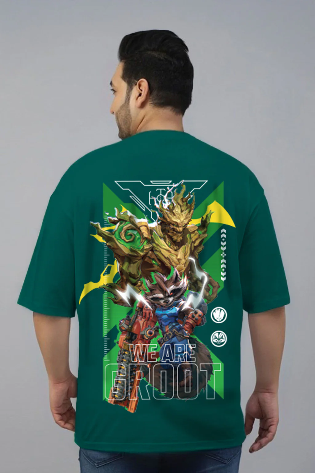Groot Green Graphic Printed Plus Size T-shirt - Image 5