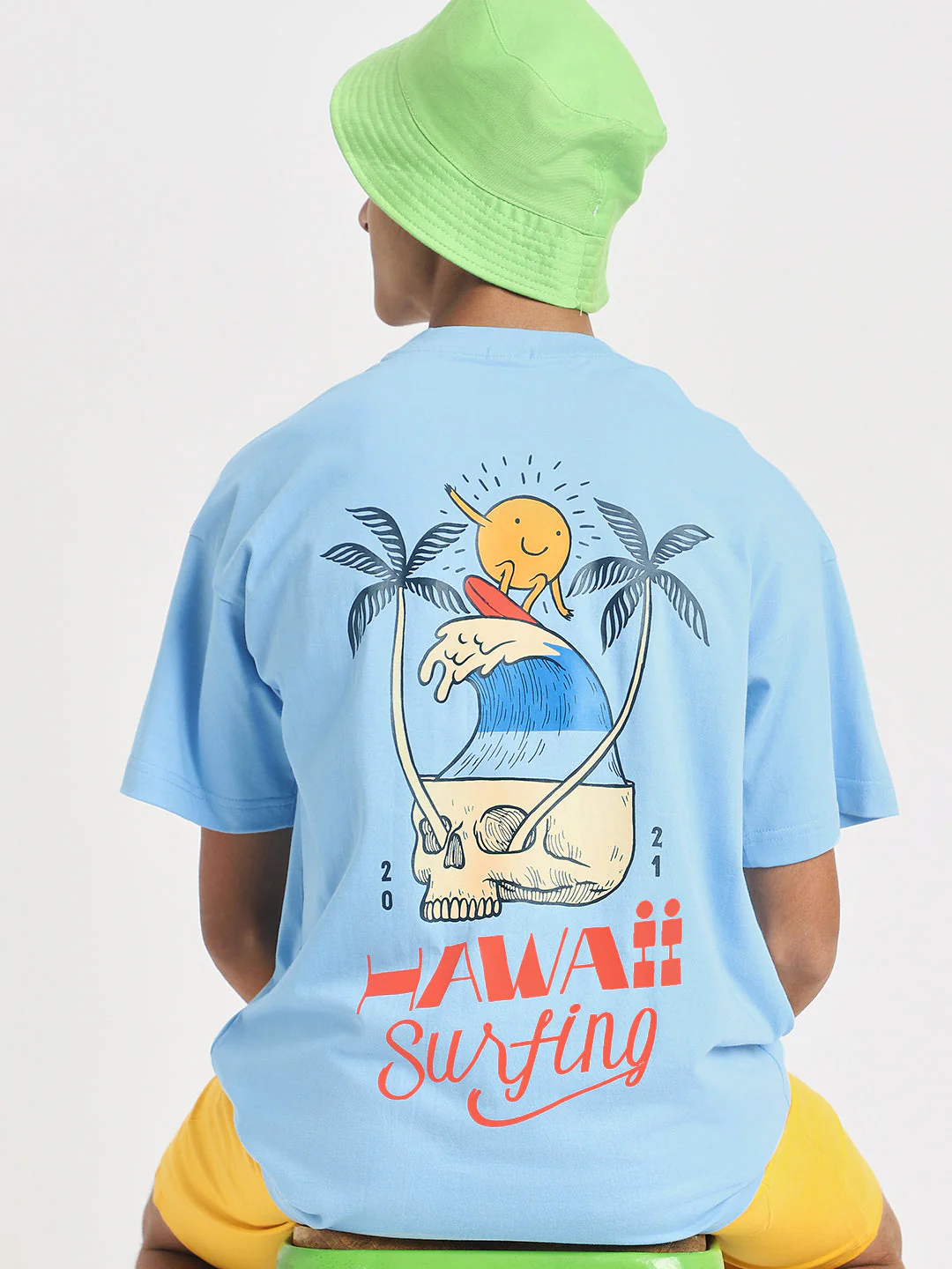 Hawai Surfing Dutchcanal Oversized Graphic Back Printed Boys T-shirt - Image 2