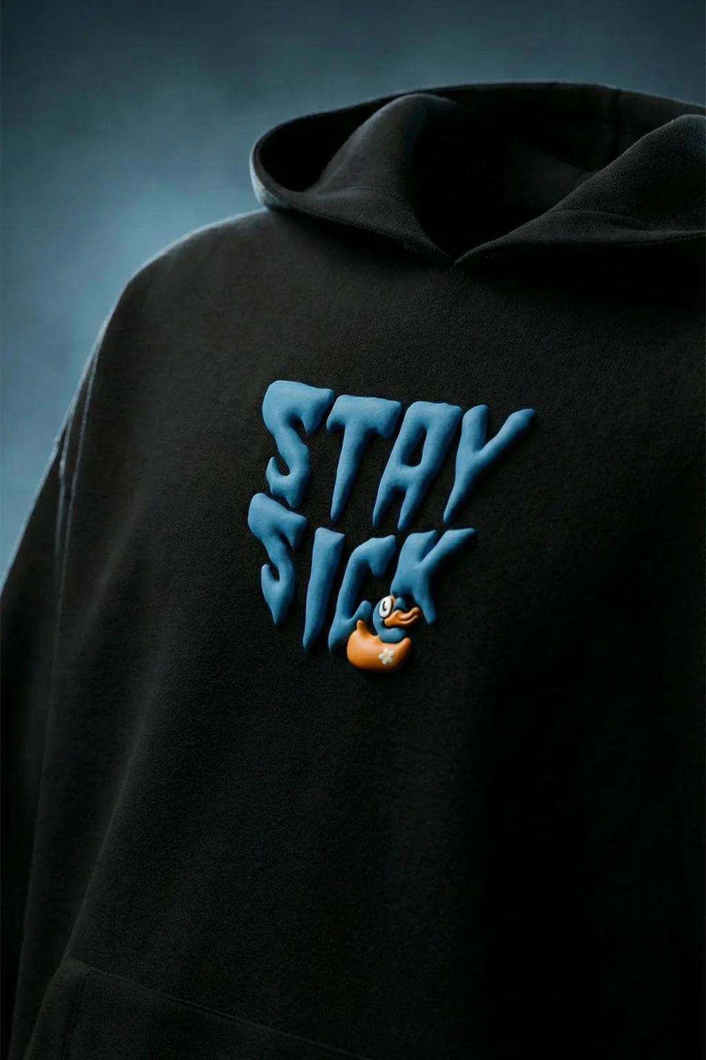 Hoops Black Oversized Puff Printed Exclusive Hoodie - Image 7