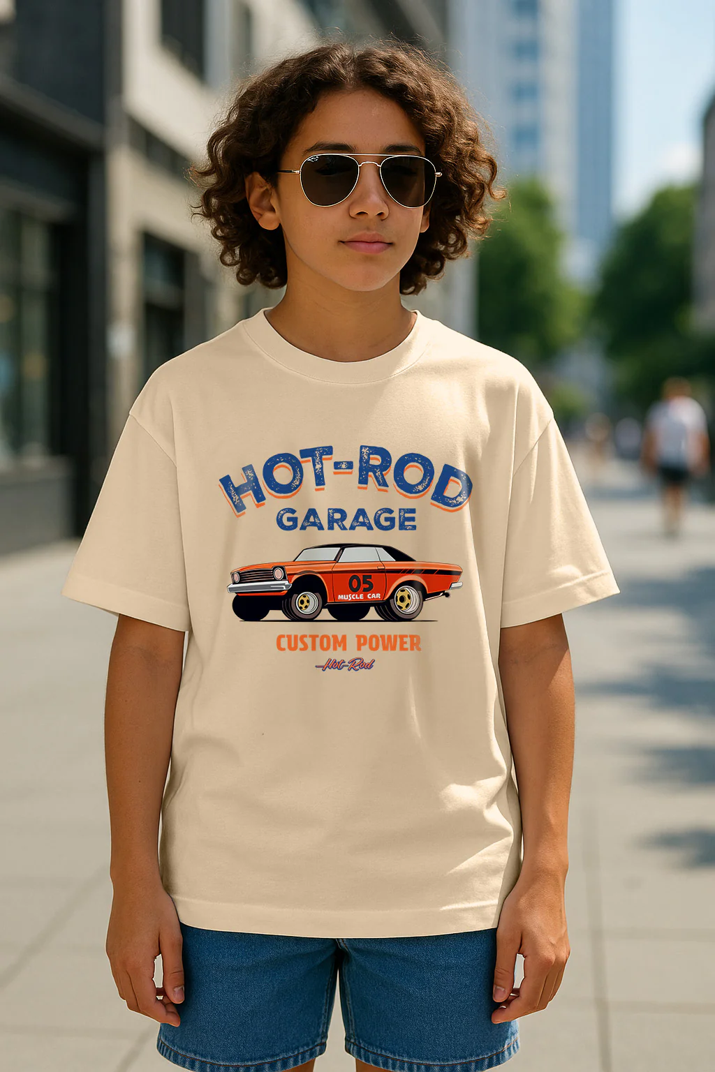 Hot Rod Swanwhite Oversized Graphic Printed Boys T-shirt