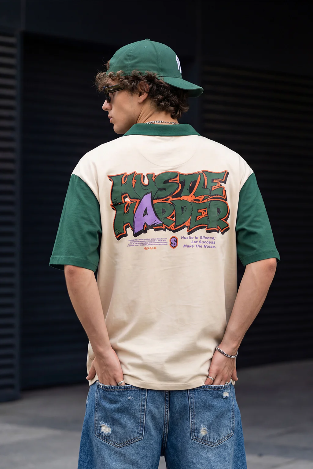 Hustle Harder Oversized Exclusive Polo T-shirt