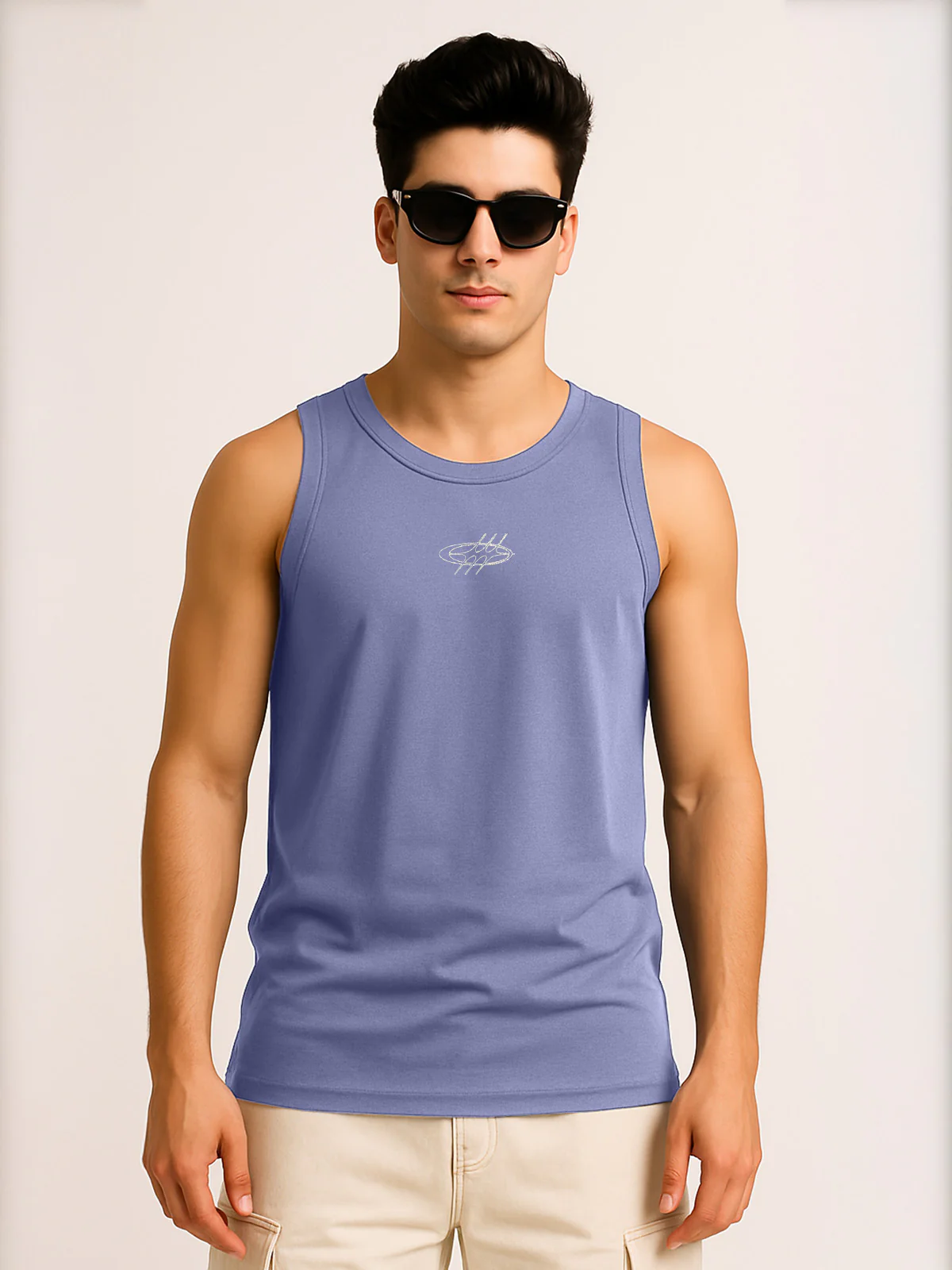 Hustle Skipper Blue Regular Fit Printed Vest - Image 2