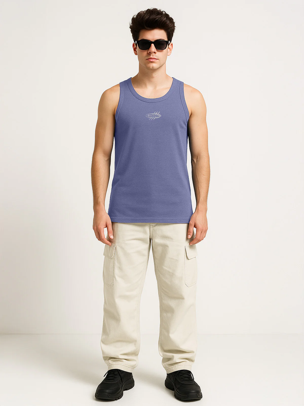 Hustle Skipper Blue Regular Fit Printed Vest - Image 5