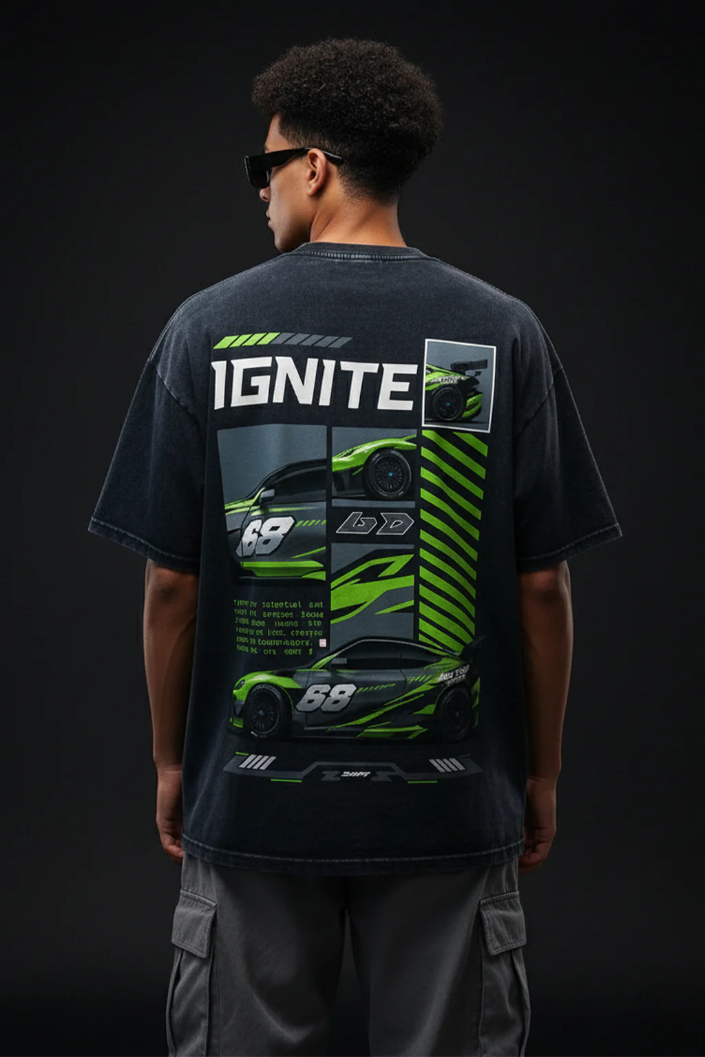 IGNITE Oversized Acid Washed Graphic Back Printed Exclusive T-shirt - Image 3