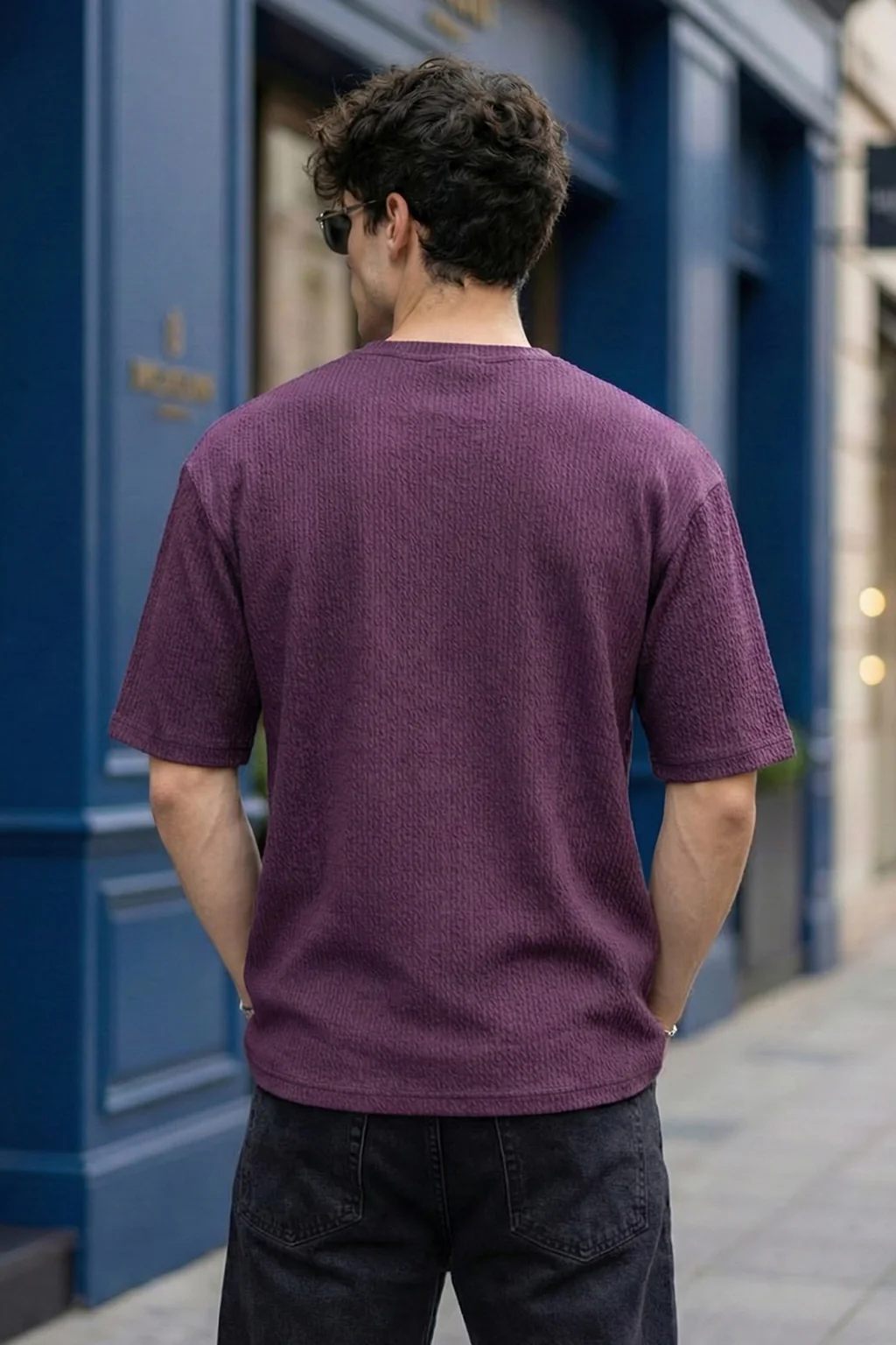 I'm Fine Wine Oversized Textured T-shirt - Image 4