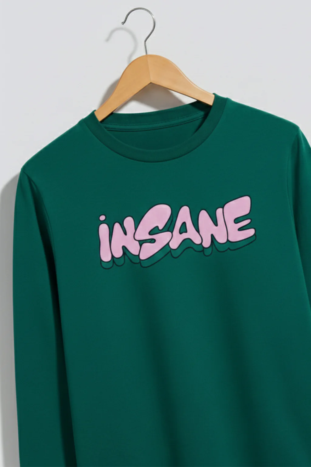 Insane Green Full Sleeves Regular Fit Printed T-shirt - Image 5