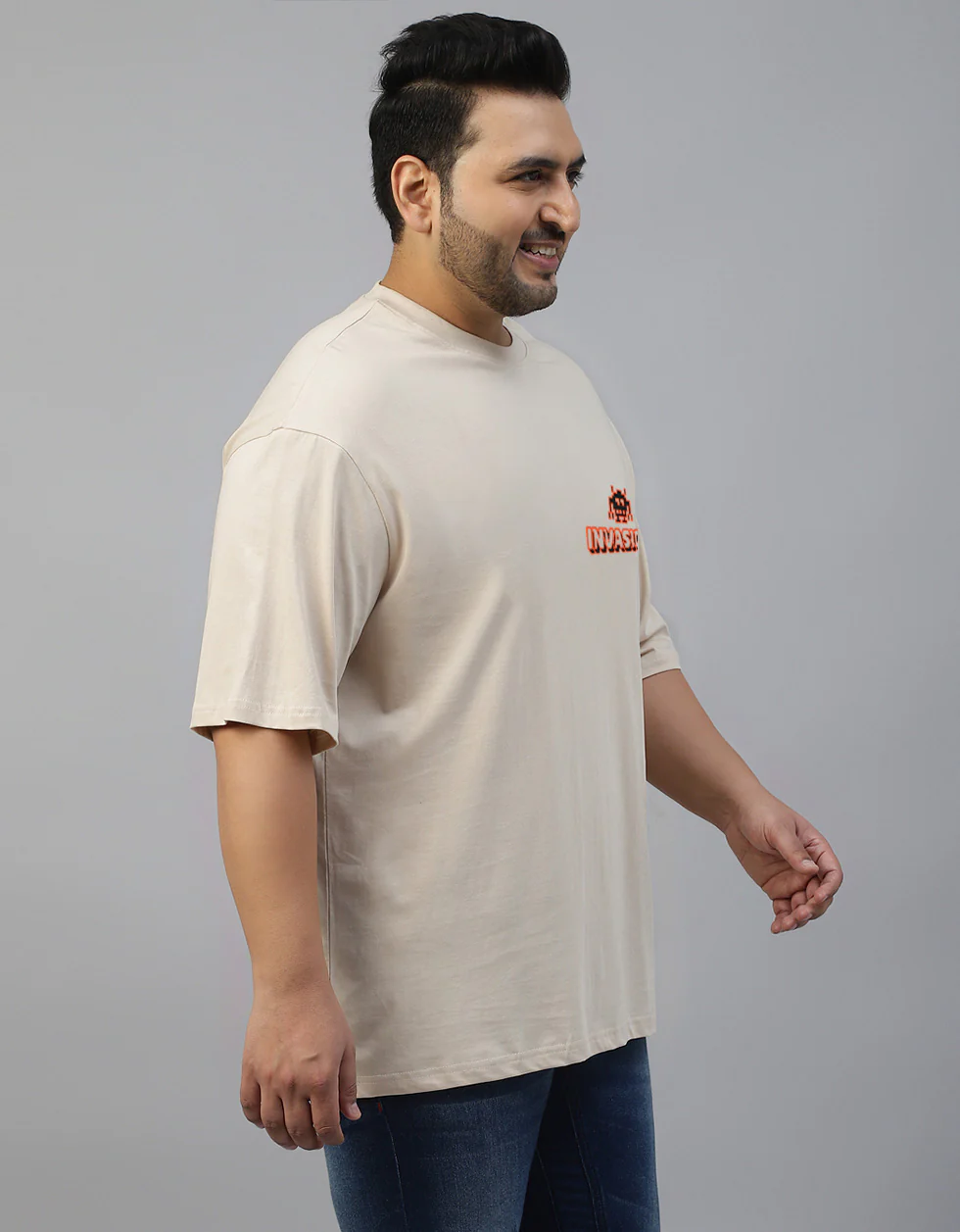Invasion Swan White Back Printed Plus Size T-shirt - Image 4