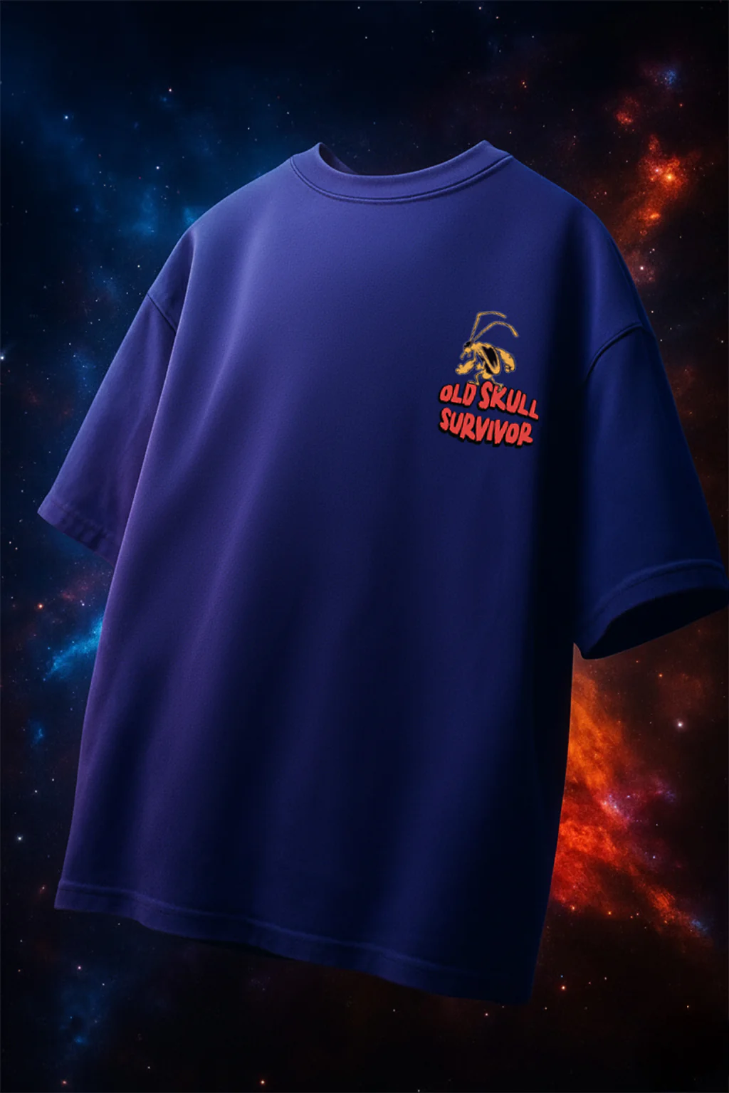 It's Alive Royal Blue Oversized Puff Printed Exclusive T-shirt - Image 2