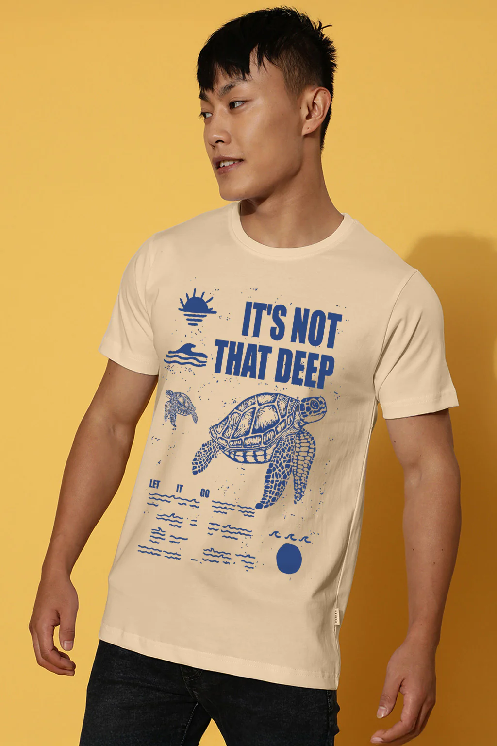 It's Not Deep Swanwhite Regular Fit Printed T-shirt - Image 3