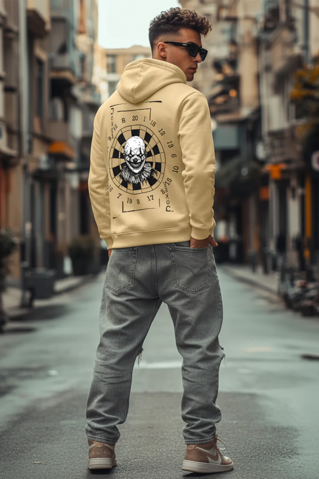 Joker Beige Regular Fit Back Printed Hoodie - Image 3