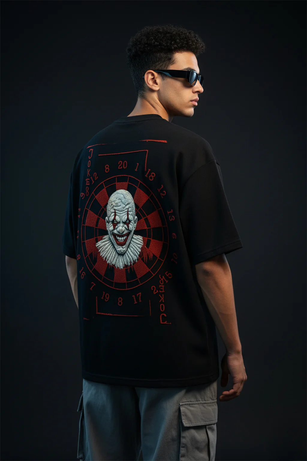Joker Black Oversized Puff Printed Exclusive T-shirt - Image 3