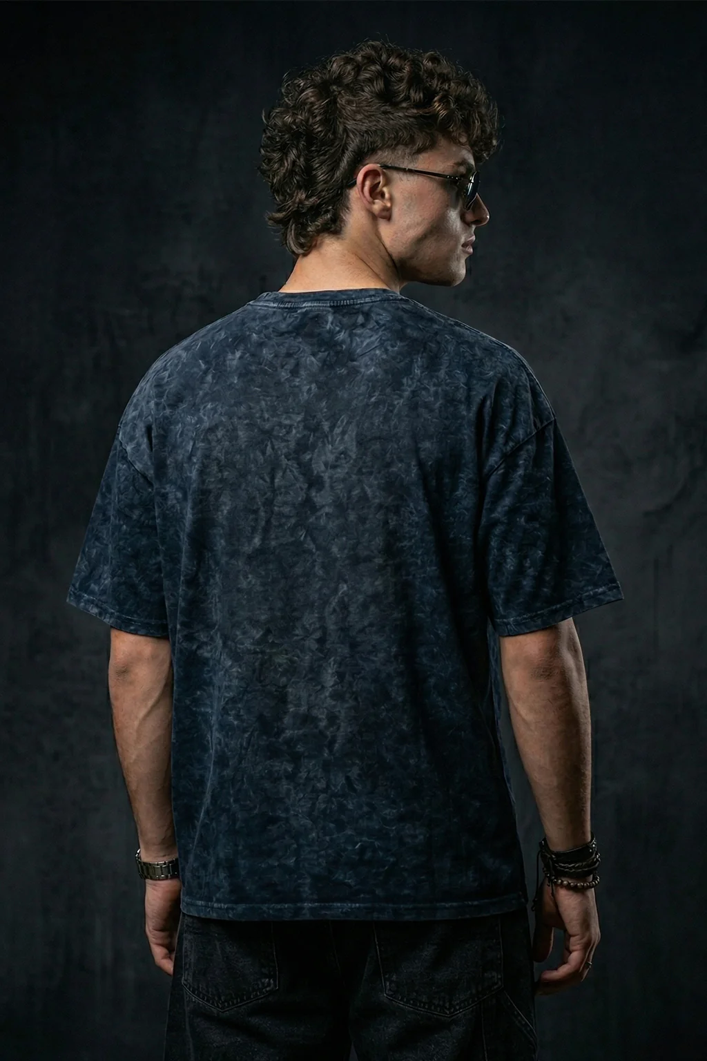 कर्म Navy Acid Washed Printed Exclusive T-shirt Epic Collection - Image 5
