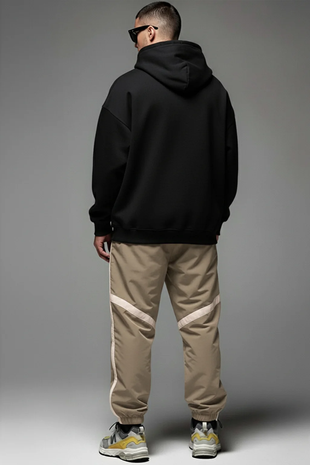 Khakhi Contrast Stripe Relaxed Fit Nylon Exclusive Jogger - Image 5