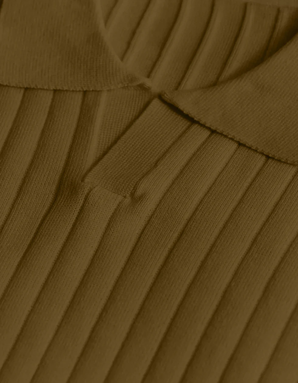 Khakhi Ribbed Flatknit Textured Regular Fit Exclusive Polo T-Shirt - Image 5