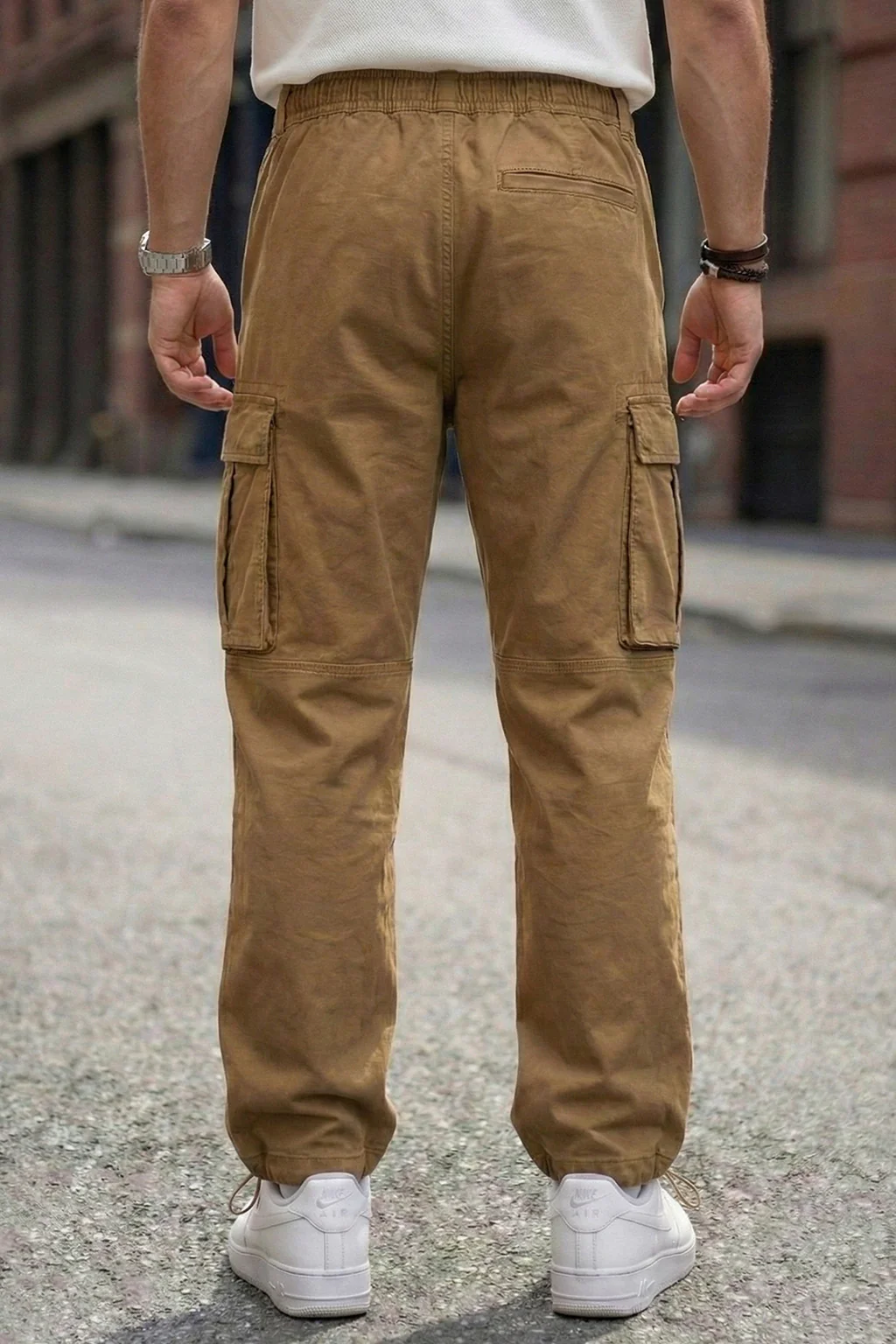 Khaki 5 Pocket Woven Straight Fit Exclusive Cargo Pant With Adjustable Ankle - Image 5