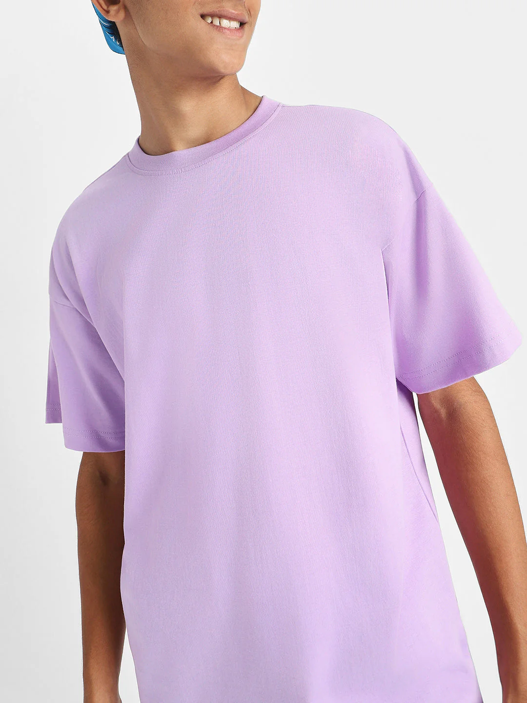 Lilac Solid Oversized Boys T-shirt - Image 5