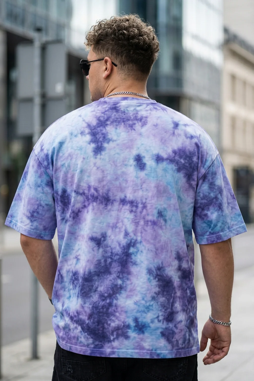 Lilac Tie-Die Printed Plus Size T-shirt - Image 3