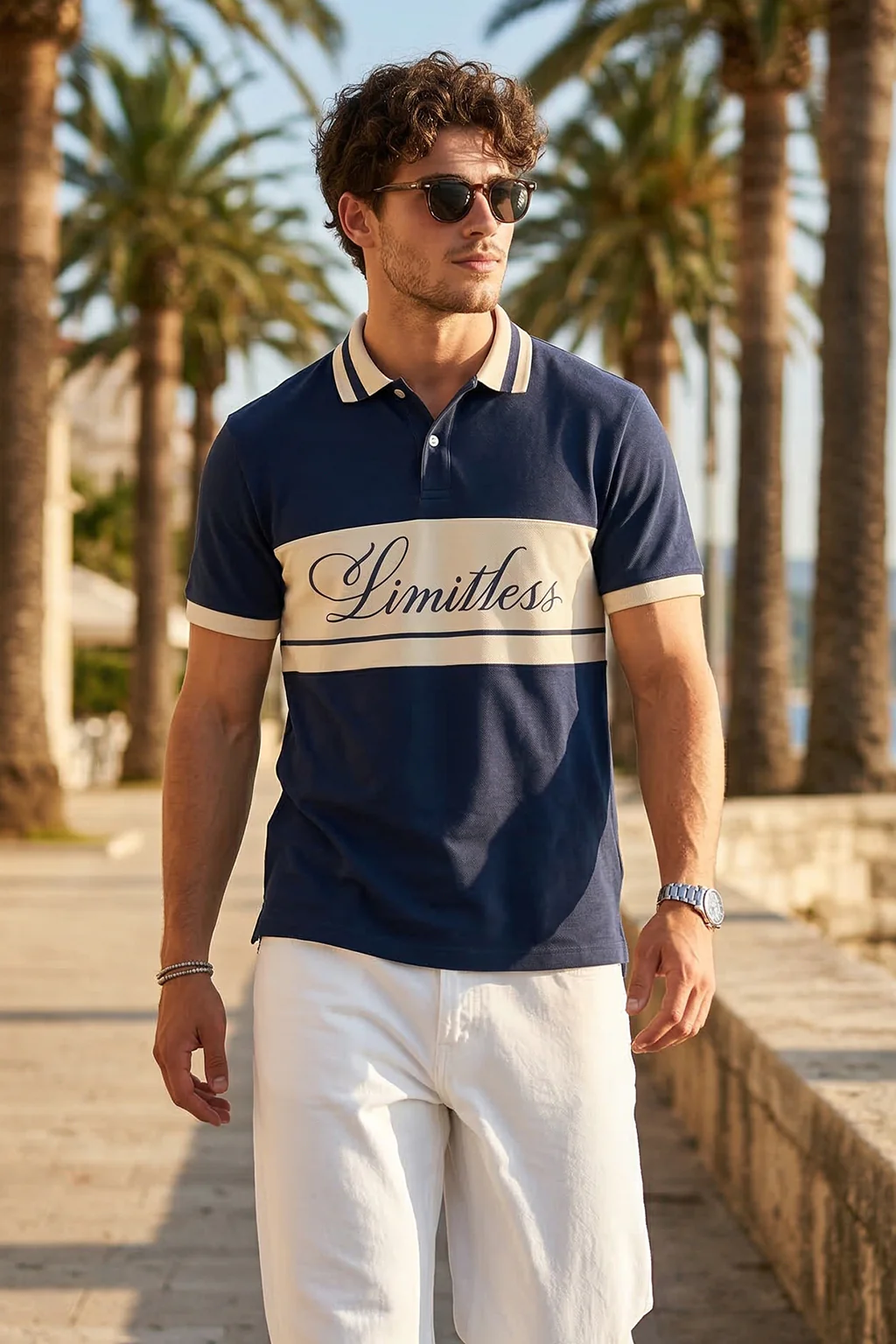 Limitless Navy Regular Fit Exclusive Polo T-Shirt - Image 2