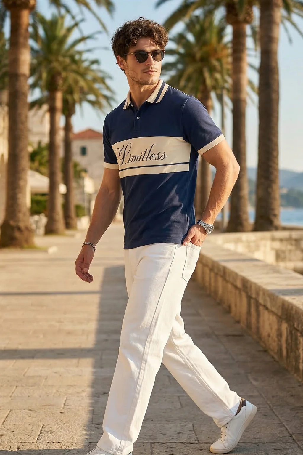 Limitless Navy Regular Fit Exclusive Polo T-Shirt - Image 4