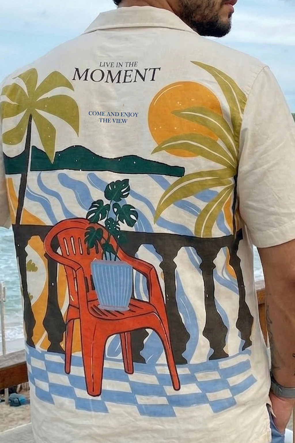 Live In Moment Swanwhite Oversized Printed Exclusive Shirt - Image 2