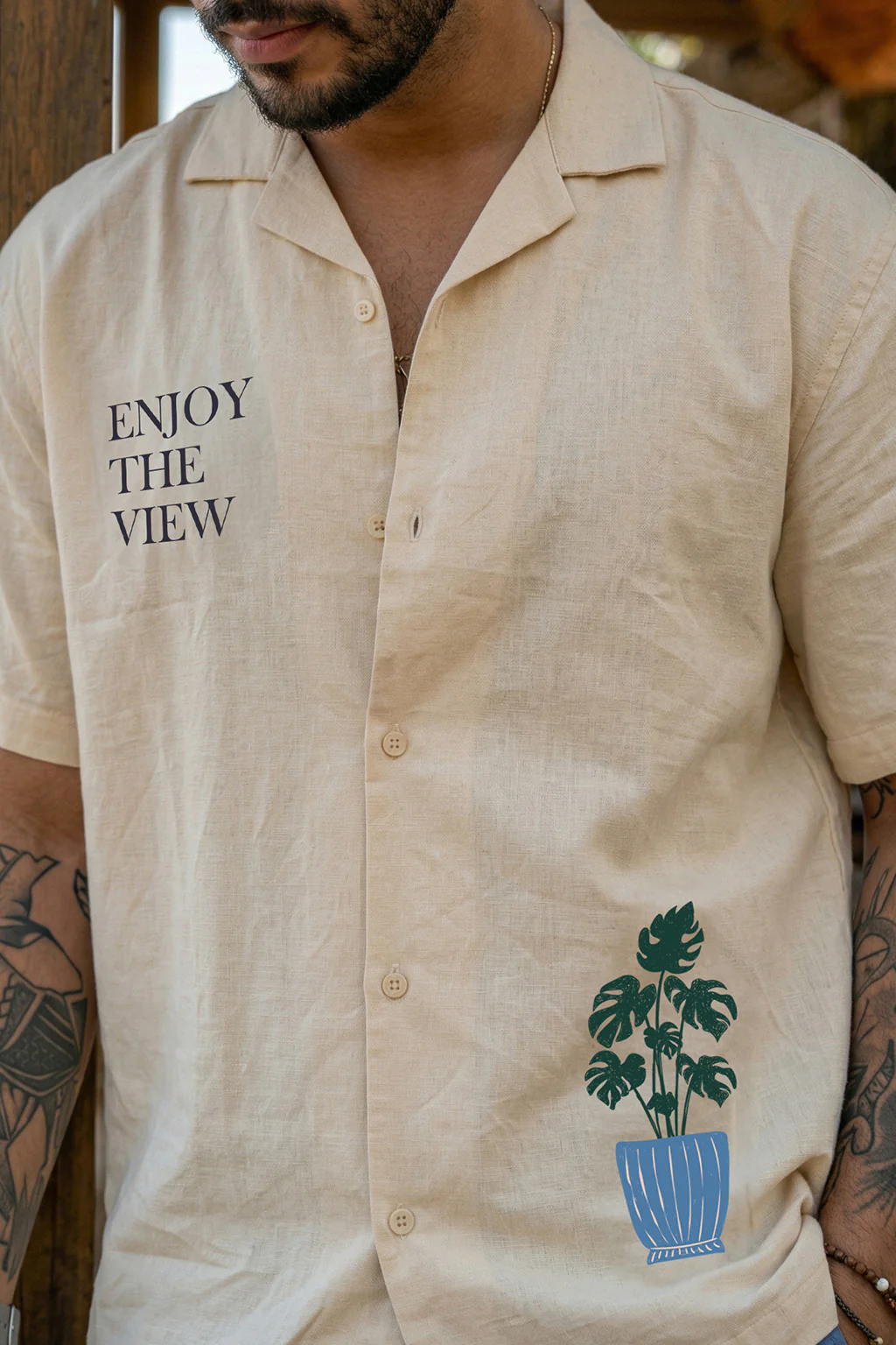 Live In Moment Swanwhite Oversized Printed Exclusive Shirt - Image 4