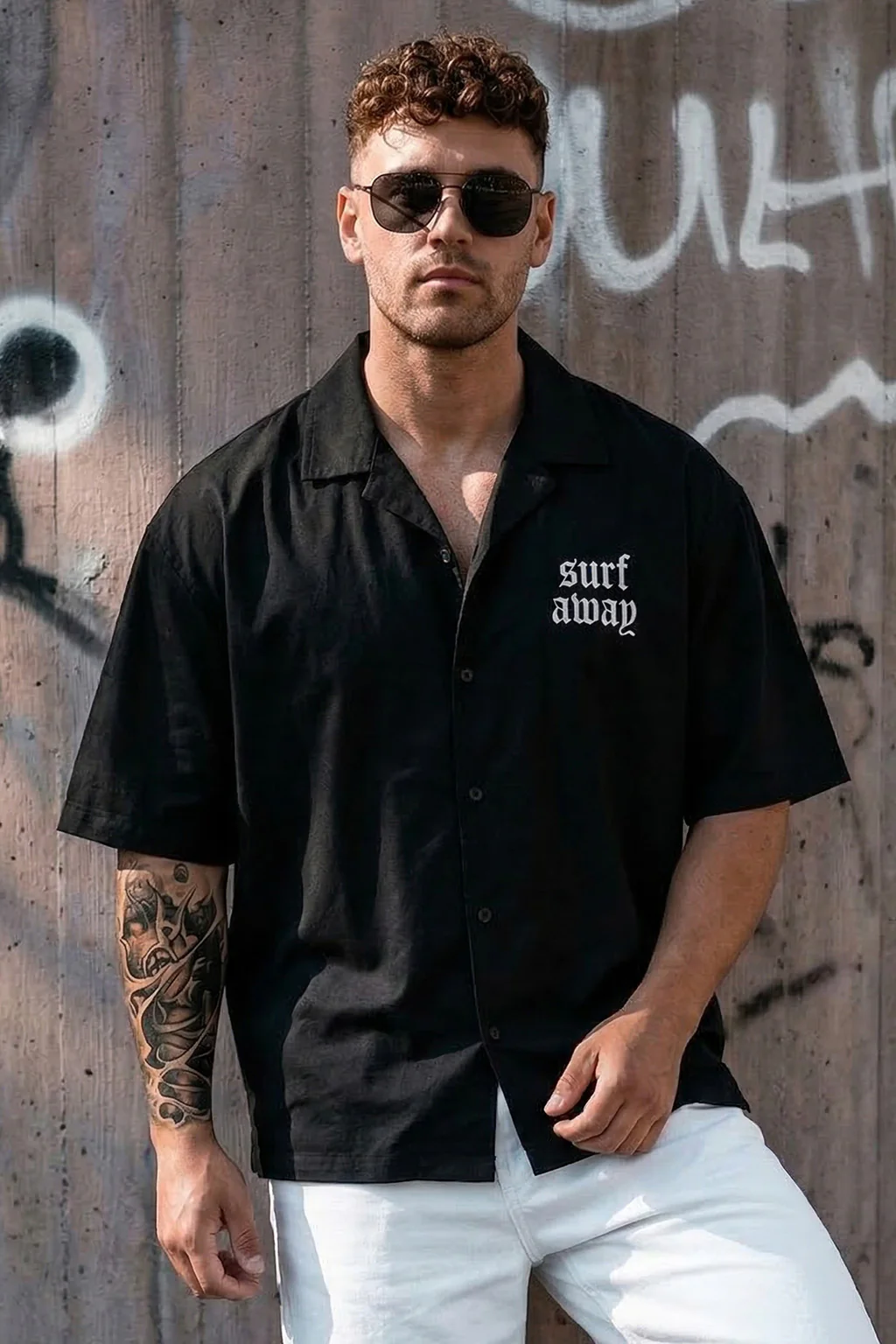 Los Angeles Black Oversized Printed Exclusive Shirt - Image 3