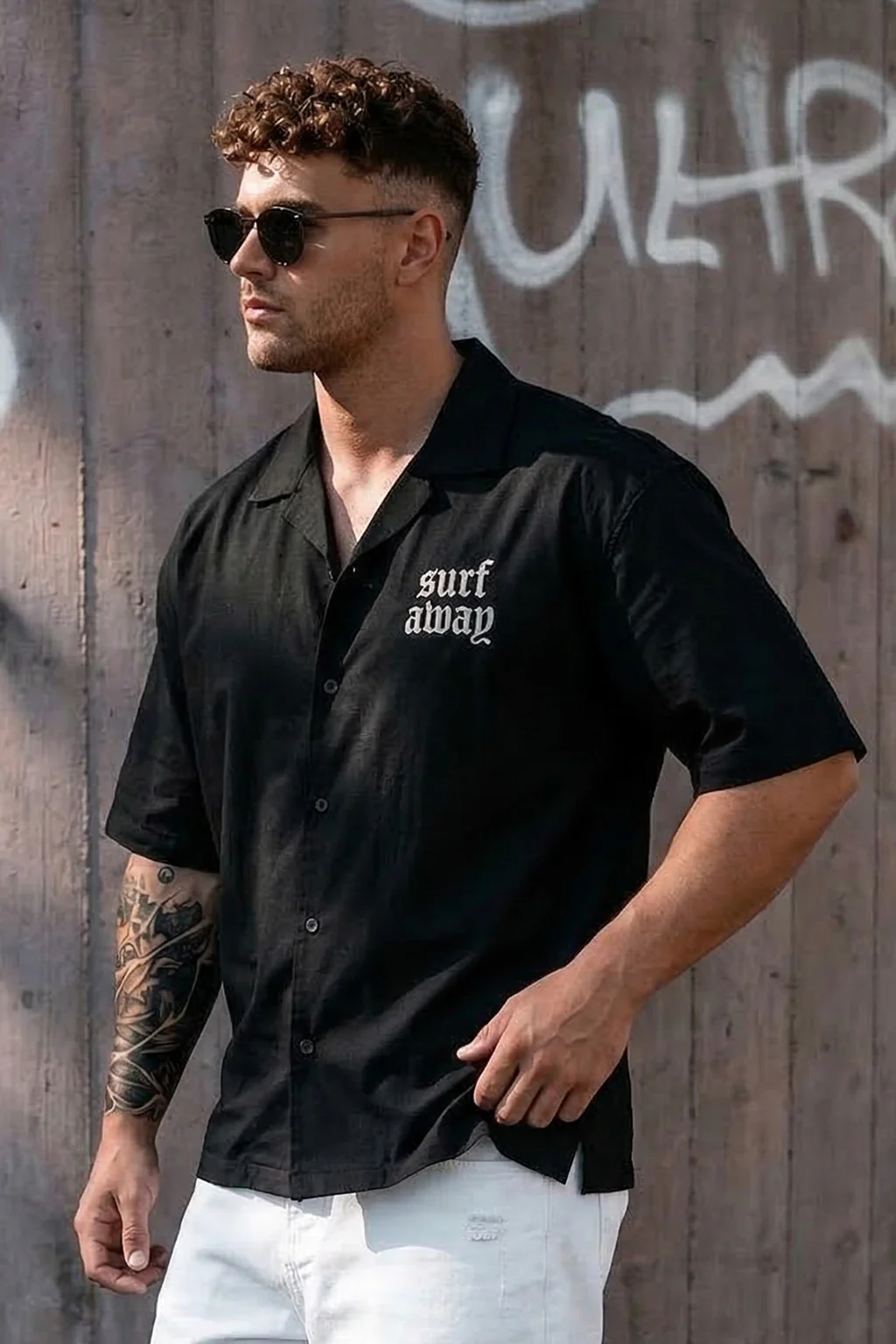 Los Angeles Black Oversized Printed Exclusive Shirt - Image 5