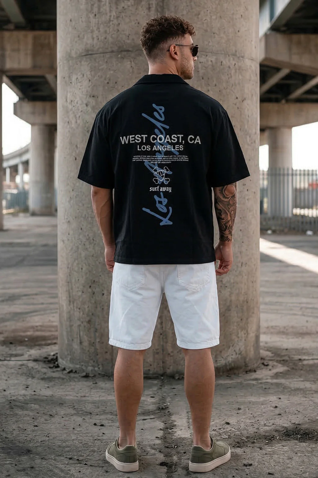 Los Angeles Black Oversized Printed Exclusive Shirt - Image 6
