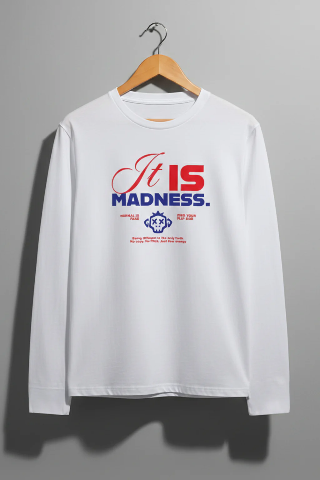 Madness White Full Sleeves Regular Fit Printed T-shirt - Image 3