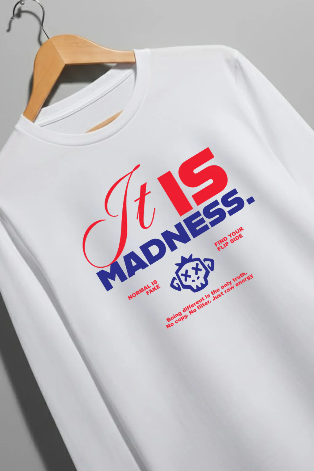 Madness White Full Sleeves Regular Fit Printed T-shirt - Image 5