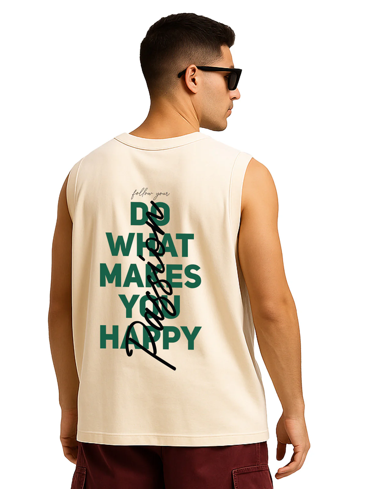 Makes You Happy Swanwhite Oversized Printed Vest