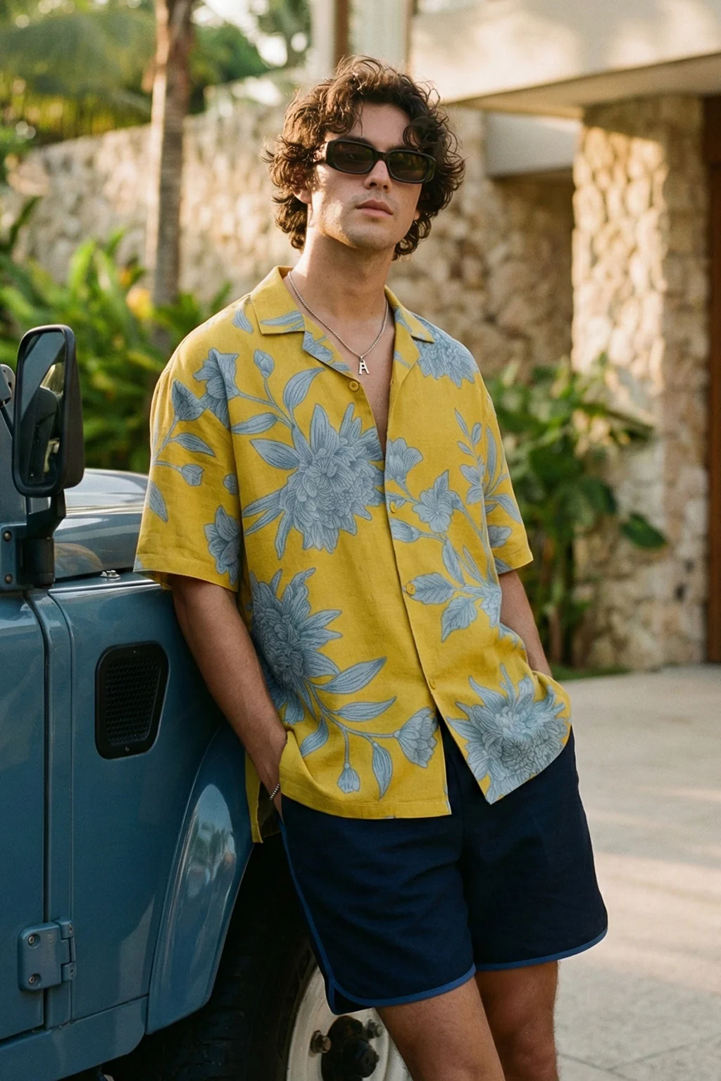 Marigold Floral Yellow All Over Print Oversized Exclusive Shirt - Image 4