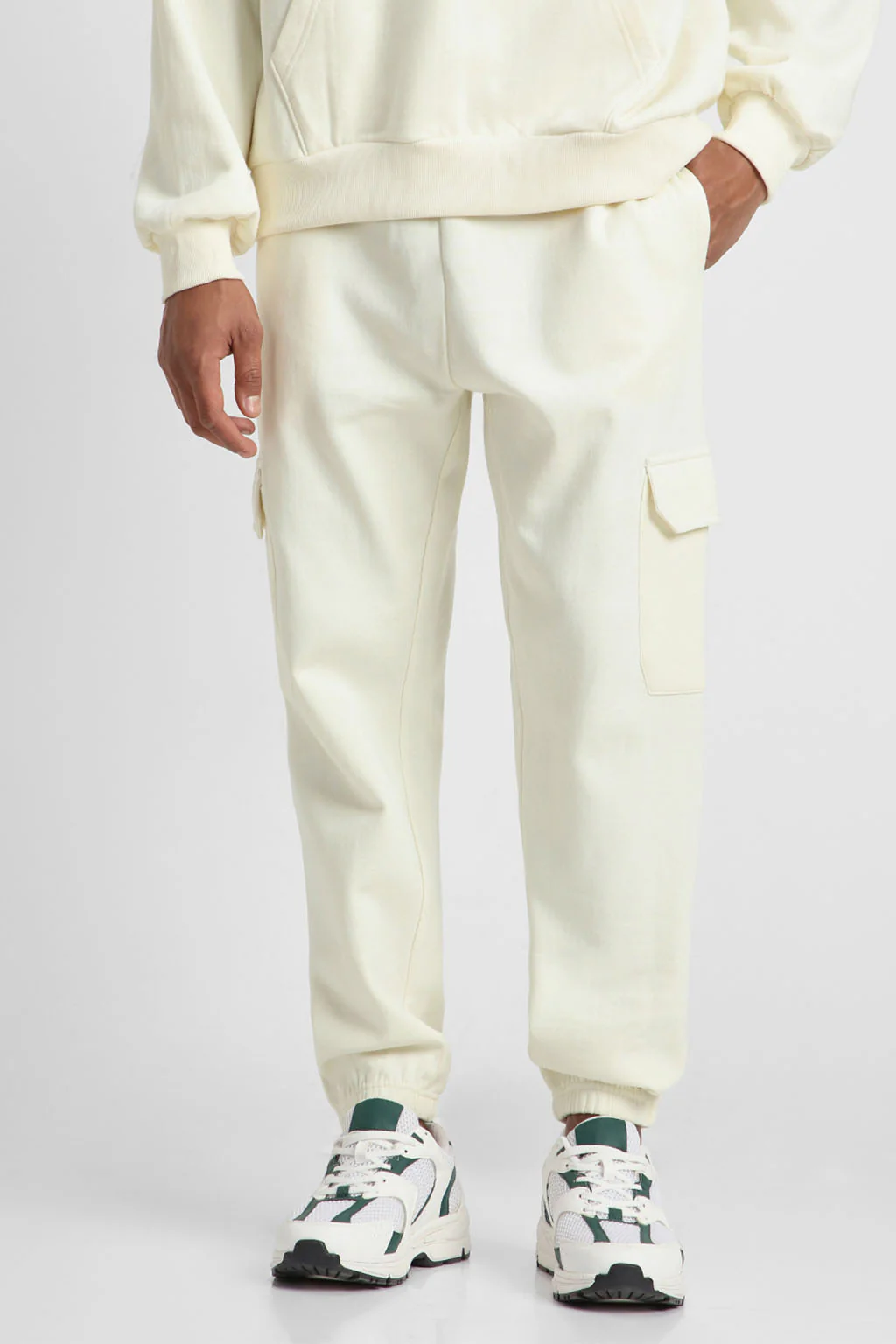 Marsh Mellow Plain Men's Winter Co-ord Set With Hoodie - Image 3