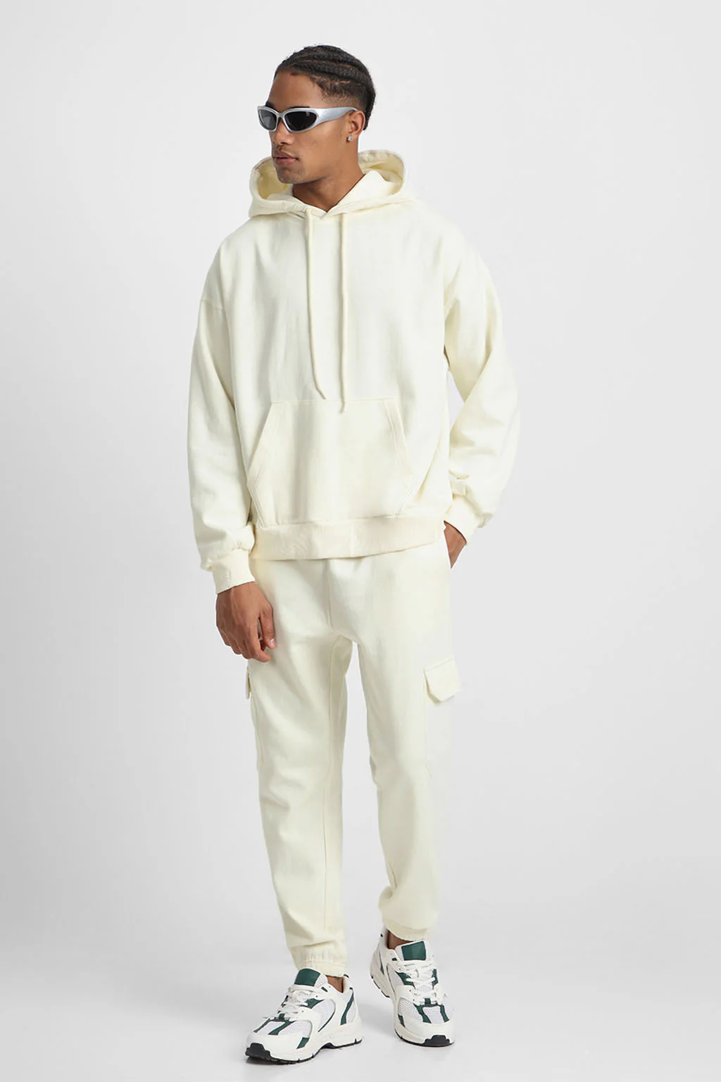 Marsh Mellow Plain Men's Winter Co-ord Set With Hoodie - Image 5
