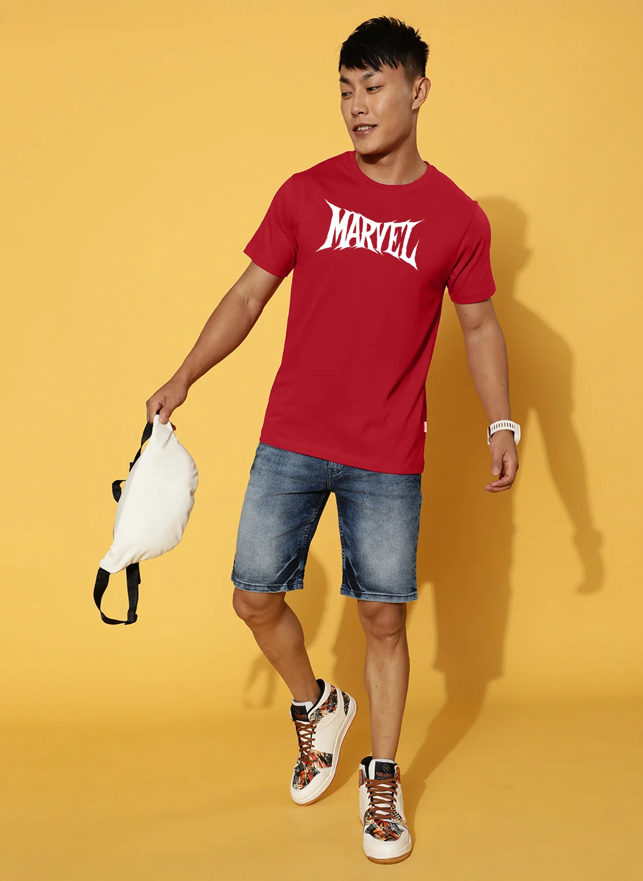 Marvel Red Regular Fit Printed T-shirt - Image 6