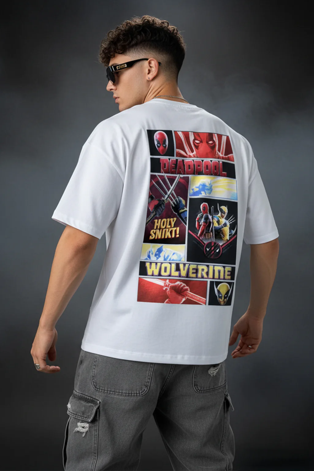 I AM THE MADNESS Marvel White Oversized Deadpool T-Shirt