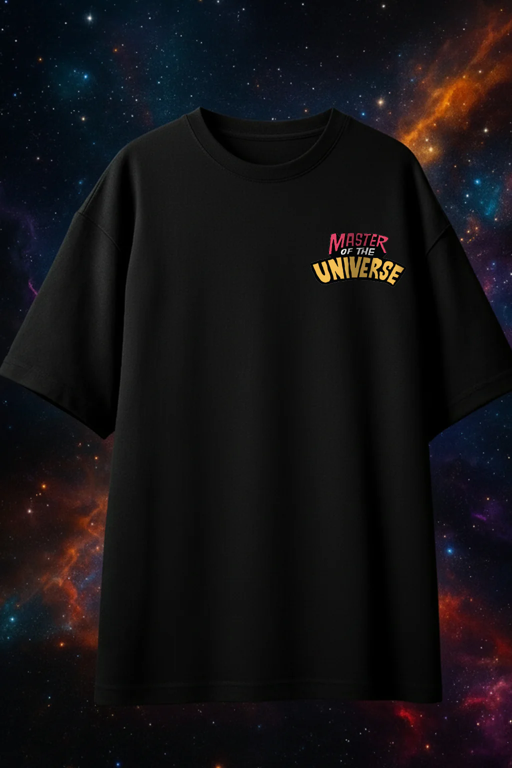 Master Of The Universe Black Oversized Puff Printed Exclusive T-shirt - Image 2