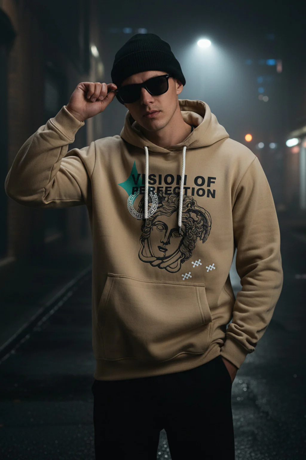 Masterpiece in Soyabean: Men's Perfection Print Regular Fit Hoodie - Image 4