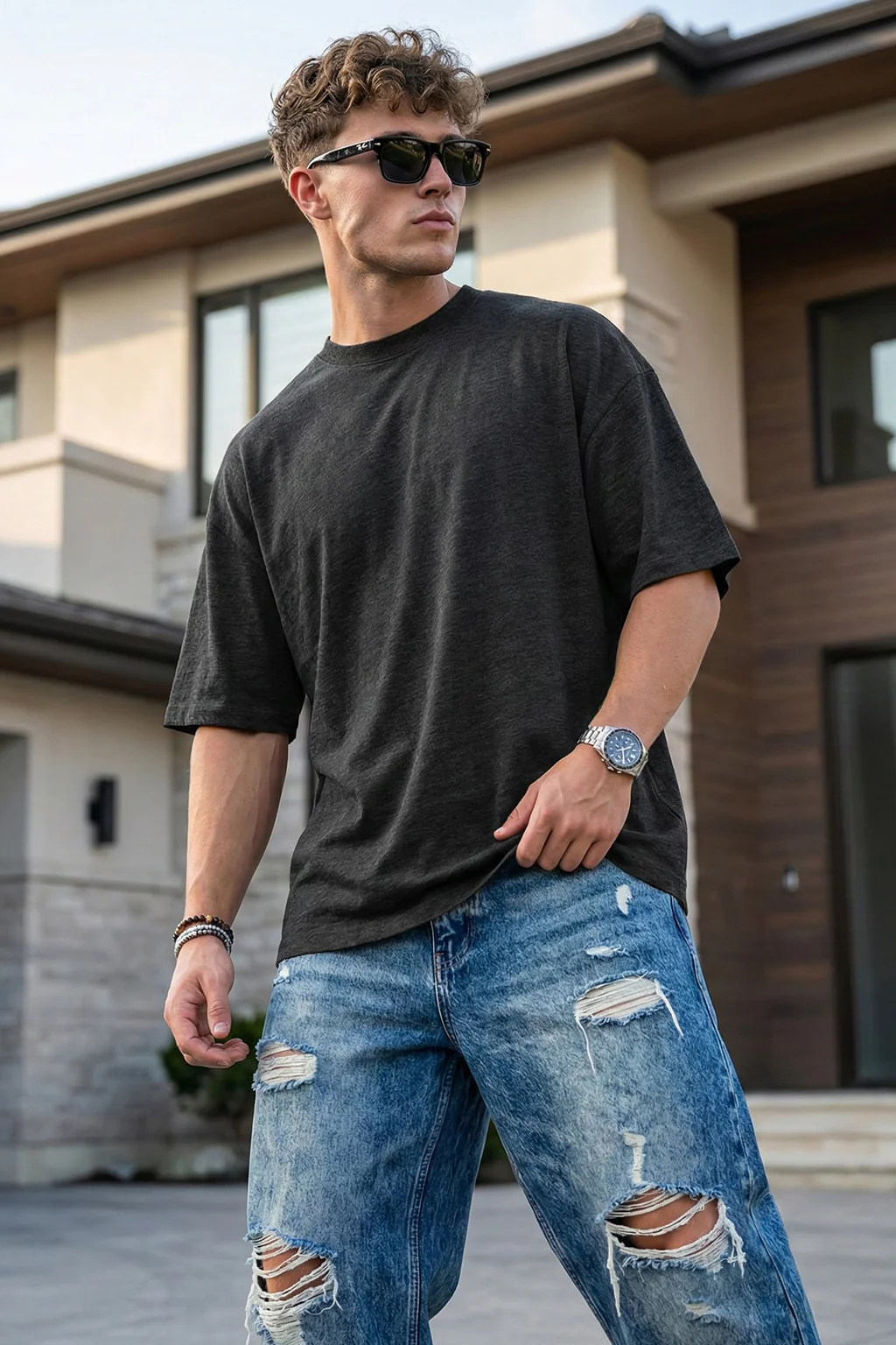 Anthra Plain Oversized T-shirt - Image 2